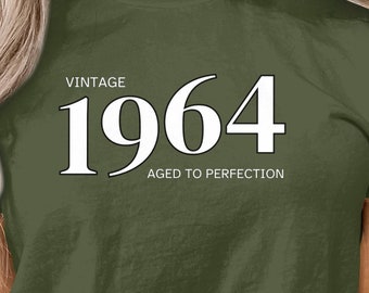 Vintage 1964 Aged to Perfection T-shirt, Retro Birthday Gift Tee, Classic 1964 Birth Year Shirt, Unisex Adult Tee