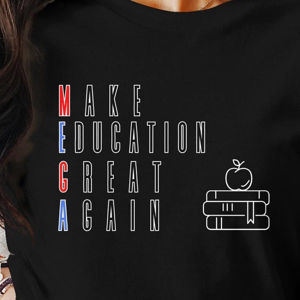 Inspirational Teacher Shirt Make Education Great Again, Unisex Red and Blue Typography Tee, Casual Educator Gift, Bold Statement Top