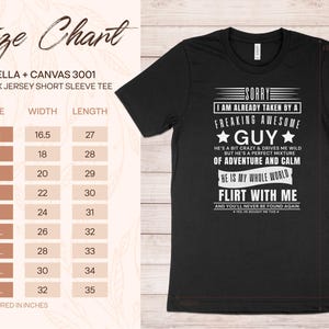 Sorry Taken By Guy T-Shirt, Funny Relationship Gift image 10