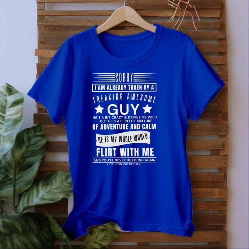 Sorry Taken By Guy T-Shirt, Funny Relationship Gift image 5