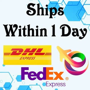 May include: Image with the text "Ships Within 1 Day" and logos for DHL Express, FedEx Express, and a generic airplane shipping logo.