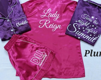 Cheer Team Pajama Set,School Team Shorts set,College Team PJ&#39;s,Dreaming of Zero Deductions Cheer Pajamas,Personalised Pjs,Satin Pjs,Gifts