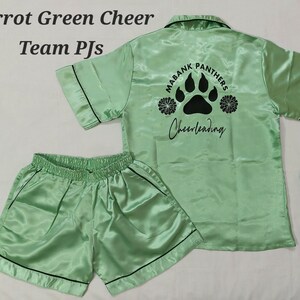 Cheer Team Pajama Set,School Team Shorts set,College Team PJ&#39;s,Personalised Pjs,Satin Pjs,Gifts,Softball Team PJs,Dance Competition Pajamas