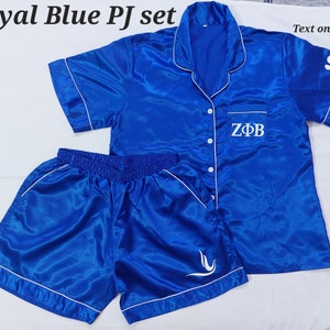 Zeta Phi Beta PJs,Sorority PJs,Dove Pjs,Cheer Team Pajama Set,School Team Pj set,College Team PJ&#39;s,Personalised Pjs,Satin Pjs,Your Text Pjs