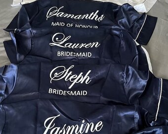 Personalized Satin pajamas,Bridesmaid pyjamas,Plus sizes pyjamas,Bachelorette pjs,Bridal Party pj set,Slumber party pajamas,Gifts For Mum,