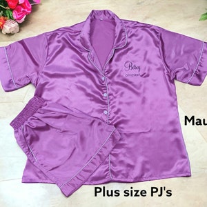 Personalized Satin pyjamas, Bridesmaid pajamas, Plus sizes pajamas, Bachelorette pjs, Bridal pj set, Sleepover, Slumber party pajamas