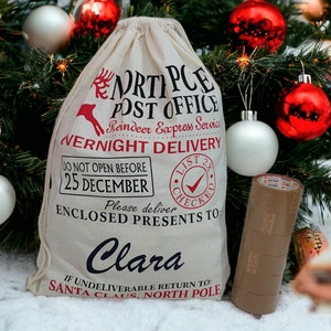 Sacolas de entrega especial do Pólo Norte, Sacolas personalizadas, Sacola de presente de Natal, Sacola de presente para crianças, Grande saco de Papai Noel de Natal, Sacola de Papai Noel Jumbo,