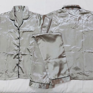 Long sleeve pajama set,Satin long sleeve pajama set,Satin Pajama set,Long silky pajama, Long pants pajamas,Bridesmaid PJ&#39;s,Bridal Party Gift