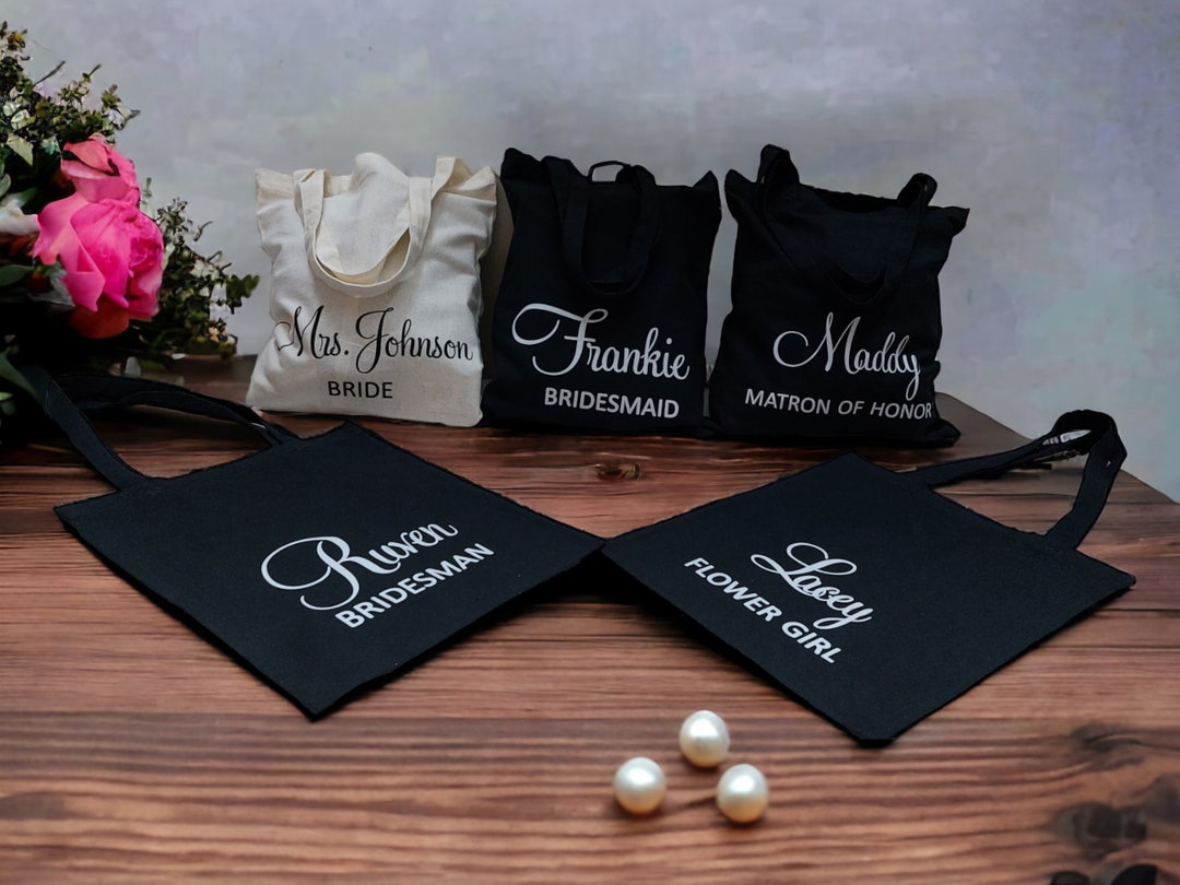Bridesamaid Gift Bags With Name,beach Tote Bags,personalized Bridesmaid ...
