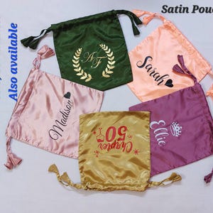 Lots of 4,5, 25 or 100 Personalized Satin Gift Bags,Satin Drawstring Bags,Jewelry Bags,Custom Bags, Satin Gift Bags,Satin Bag,Wig Bag,Gifts