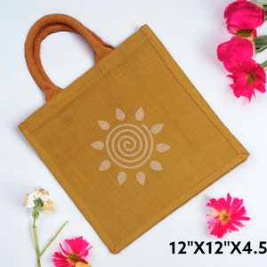 Sun Print Jute Taschen, handgemachte Jute Taschen, Jute Strandtasche, kundenspezifische Brautjungfer Vorschlag Geschenke, umweltfreundliche Taschen, Rückgabegeschenktaschen für alle Gelegenheiten