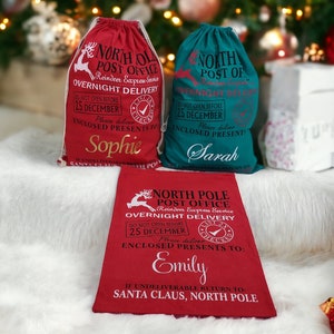 Sacolas de entrega especial do Pólo Norte, Sacolas personalizadas, Sacola de presente de Natal, Sacola de presente para crianças, Grande saco de Papai Noel de Natal, Sacola de Papai Noel Jumbo,