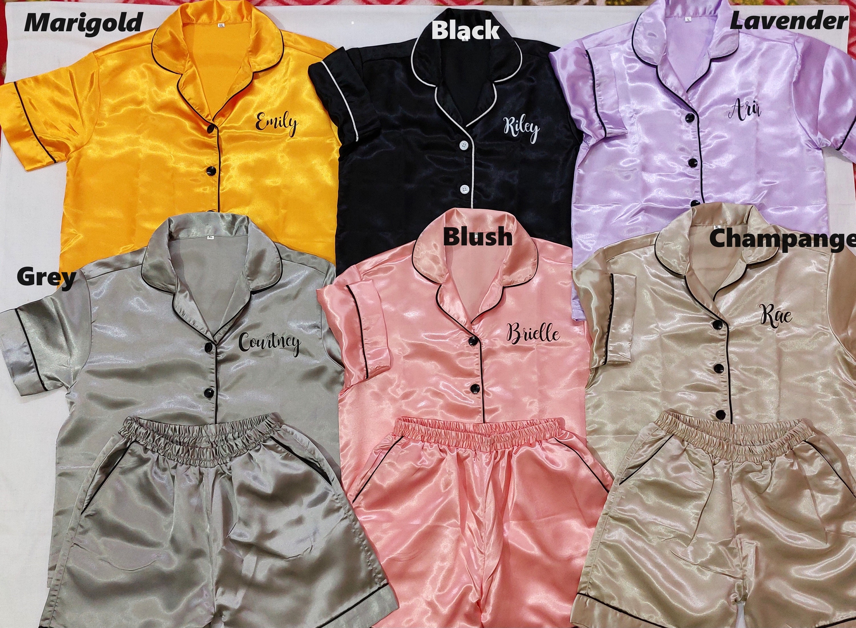 Personalized Youth Silk Pajamas | Personalized Flower Girl & Junior Bridesmaid PJ Sets