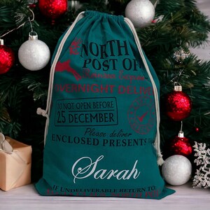 Grande saco de Papai Noel de Natal, Sacos personalizados, Sacola de presente de Natal, Sacola de presente para crianças, Sacolas de entrega especial do Pólo Norte, Sacola de Papai Noel Jumbo,