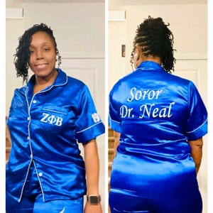 Zeta Phi Beta PJs,Sorority PJs,Dove Pjs,Cheer Team Pajama Set,School Team Pj set,College Team PJ&#39;s,Personalised Pjs,Satin Pjs,Your Text Pjs