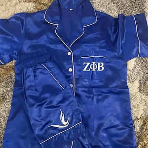 Zeta Phi Beta PJs,Sorority PJs,Dove Pjs,Cheer Team Pajama Set,School Team Pj set,College Team PJ&#39;s,Personalised Pjs,Satin Pjs,Your Text Pjs