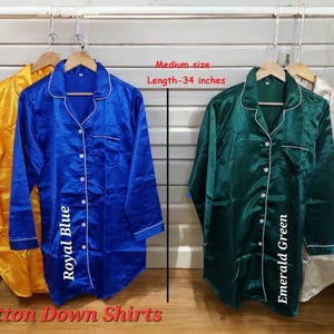 Set mit 4,5,6,7,8,9 Brautparty-Pyjamas, Monogramm-Pyjama-Hemden, personalisierte Schlafhemden, Brautjungfer-Geschenke, Brautjungfer-Button-Down-Hemden
