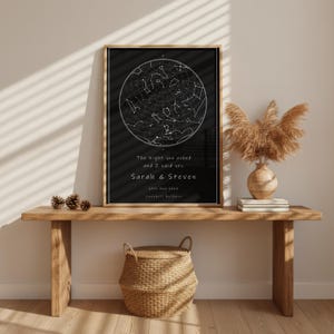 Mapa estelar de la noche en que dije que sí, impresión estelar personalizada para propuesta de matrimonio, regalo de compromiso, mapa personalizado del cielo nocturno, recuerdo romántico para parejas