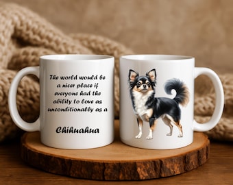 Chihuahua Mug – “They Love Unconditionally” – Chihuahua Gift, Dog Mom Gift, Chihuahua Lover Present, Cute Dog Coffee Cup