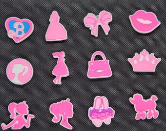 Pink Shoe Charms: Doll Theme Shoe Accessories