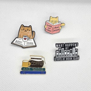 Bookworm Enamel Pin: Book Lover Lapel Pin