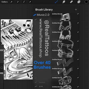 Conjuntos de pinceles de Procreate para música 2.0