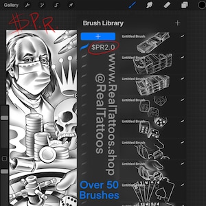 Set di pennelli Procreate per il potere del denaro Rispetto 2.0