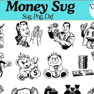 Dollar Sign SVG Bundle, Dollar Sign Clip Art, Dollar Sign Cut Files, Money Bag Vector, Dollar Sign Cricut, Png, Dollar SVG, Monay Bag SVG