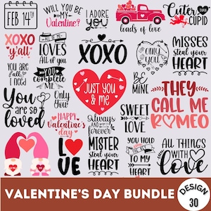 Mega Bundle Svg per San Valentino, divertenti, carini, retrò, alla moda, a forma di cuore, con scritta Xoxo, magliette Svg per San Valentino, file Svg per Cricut, Clipart Png a sublimazione