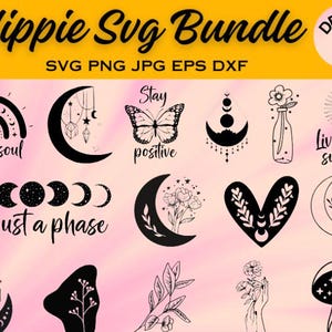 Hippie Bundle - SVG, PNG, JPG - Commercial Use, Instant Download, Digital Cut File, Digital Download, Files for Cricut, Silhouette, Groovy