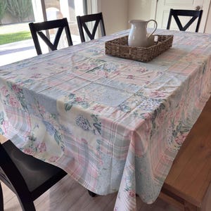 Handmade Shabby Chic Cottage Tablecloth:  70" x 110," 100% Cotton