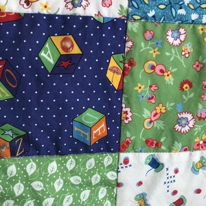 Retro Baby Quilt.  Great Gift!  Handmade.  26" x 26"