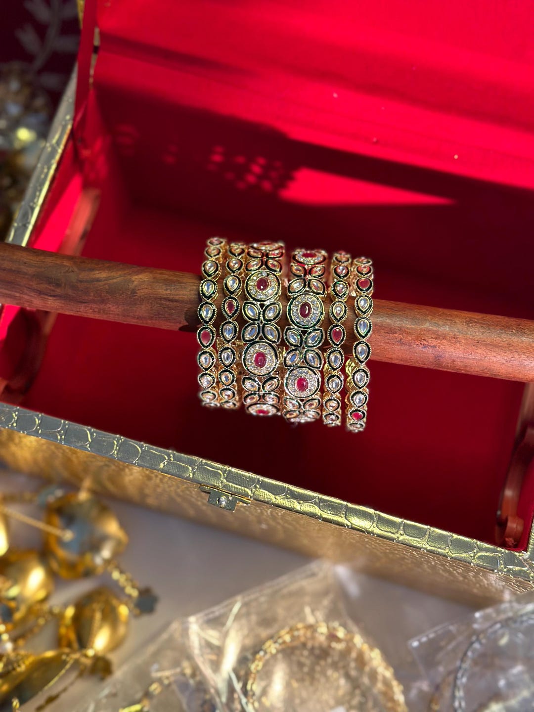 Kadde Set of Kundan Bangles| Pink Kangans| Kadde | Trending Kangan| Indian ...
