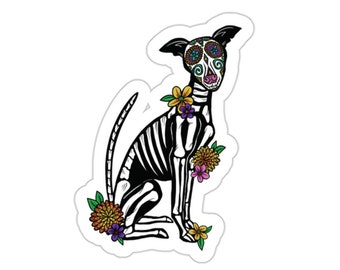 Sugar Skull Dog Sticker Decal