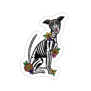 Sugar Skull Dog Sticker Decal