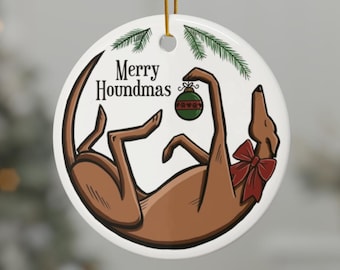 Merry Hounds Ornament for Greyhound, Whippet, Galgo