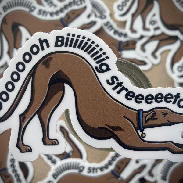 Big Stretch Dog Sticker Decal - Greyhound Whippet Galgo Lurcher