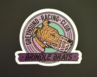 Greyhound Vinyl Sticker - Brindle Brats
