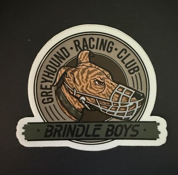 Greyhound Vinyl Sticker Brindle Boys