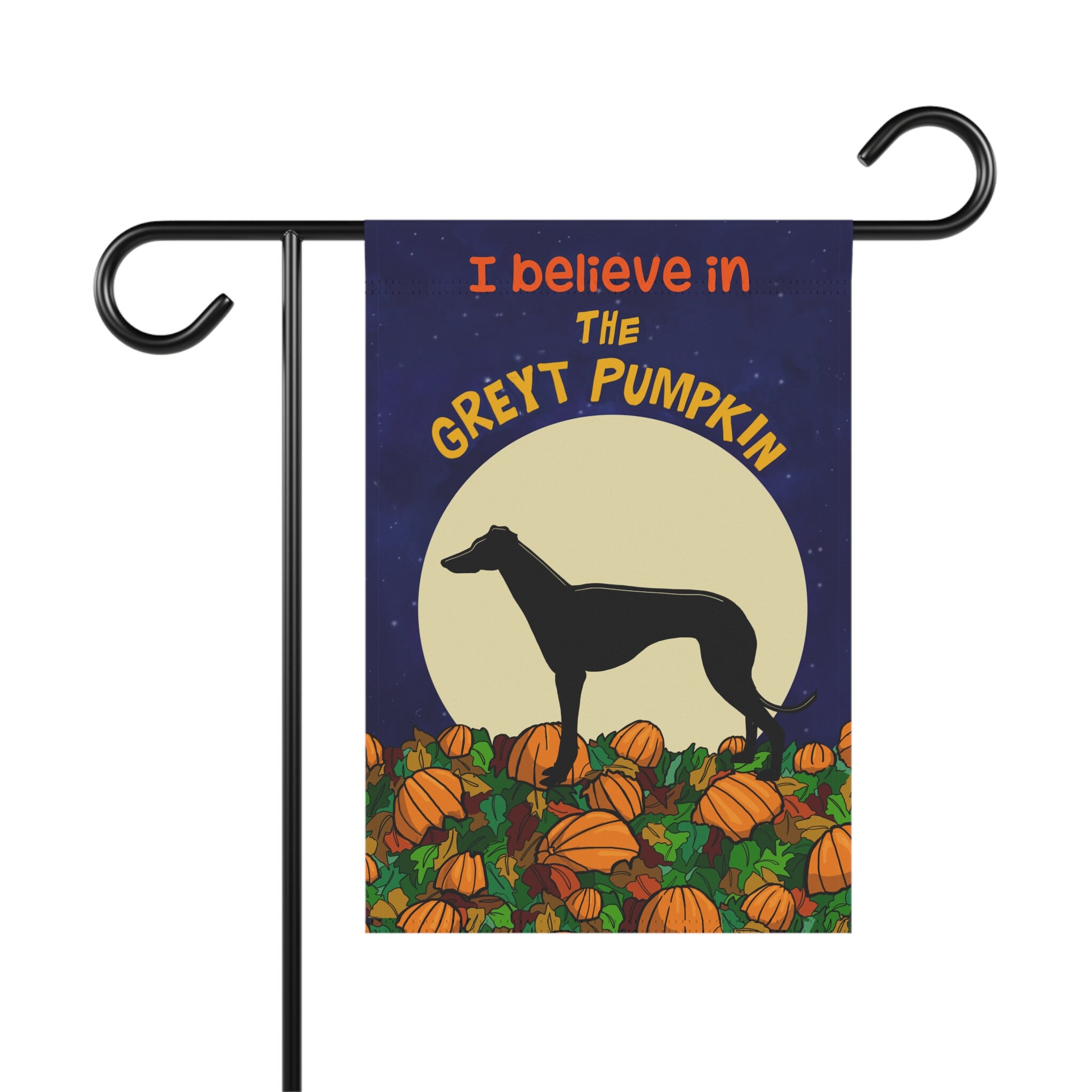 Greyt Pumpkin Greyhound Halloween Garden Flag