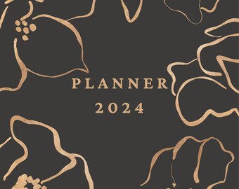 2024 digital monthly planner with bill overview section