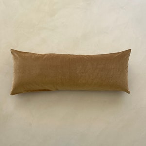 Sofi pillow, velvet fabric, “16x40”, camel
