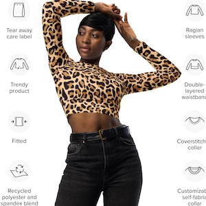 Recycled long-sleeve crop top