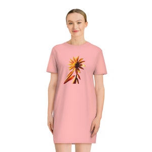 Bio-Umweltfreundlich, Spinner T-Shirt Dress mit Sonnenblume Bild 1