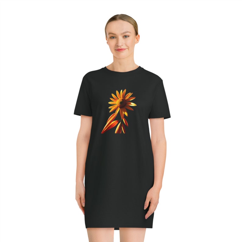 Bio-Umweltfreundlich, Spinner T-Shirt Dress mit Sonnenblume Bild 2