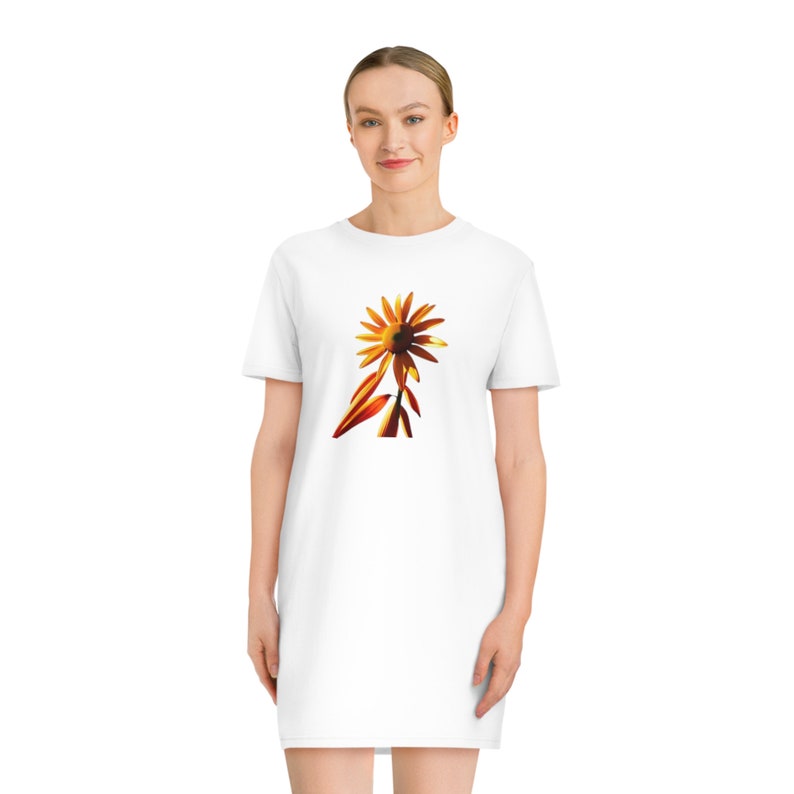 Bio-Umweltfreundlich, Spinner T-Shirt Dress mit Sonnenblume Bild 3