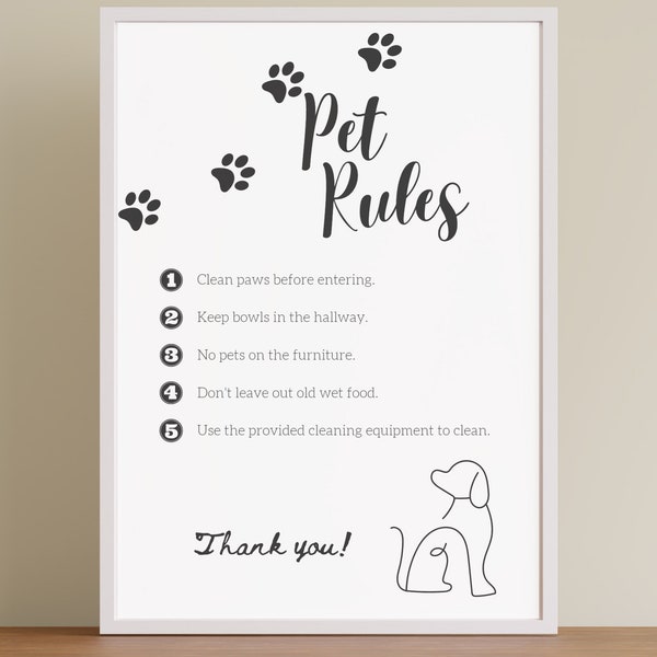 Airbnb Dog Sign Etsy