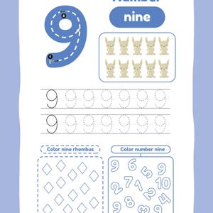 Number Tracing and Coloring Worksheets 1–10 | Preschool Math and Fine ...