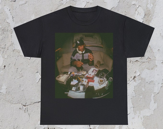 T-shirt Eazy-E | Vêtements hip-hop des années 90 | Unisexe | Coupe classique | Taille adulte | Gangsta Rap | Cadeaux Hip Hop | Rap à l'ancienne