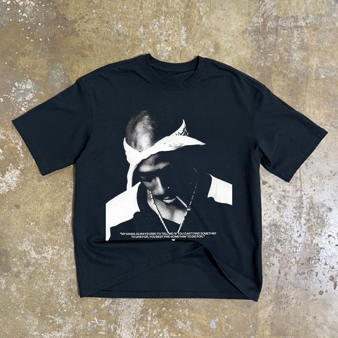 90's Hip Hop T-shirt Tupac Graphic Tee Vintage Rapper Hip Hop Clothing ...
